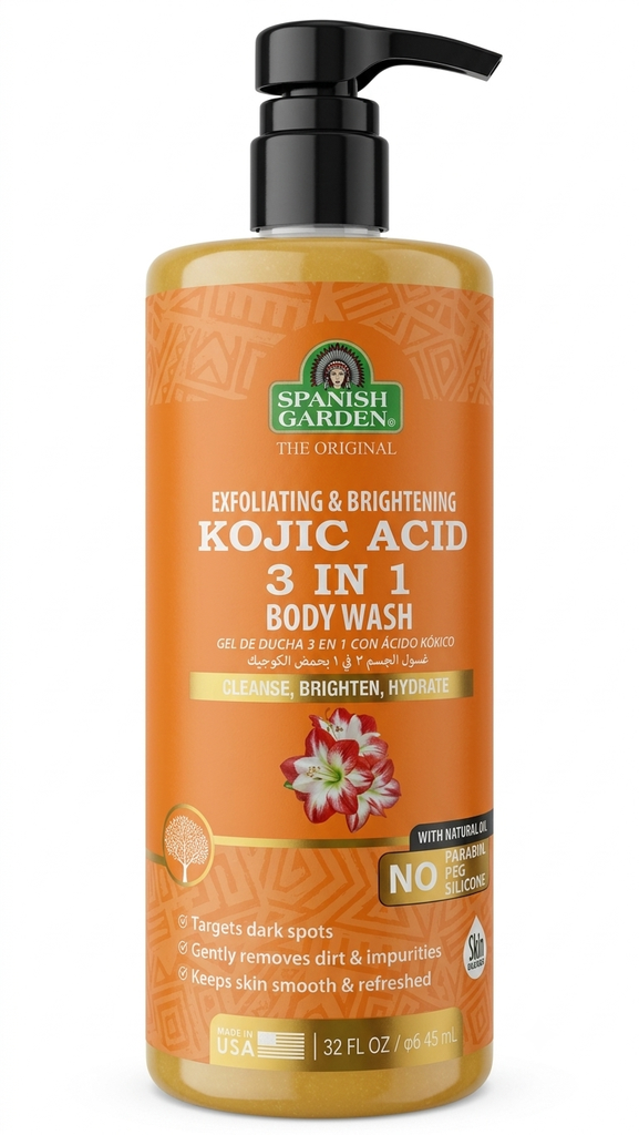 Spanish Garden - Exfoliating & Brightening - Kojic Acid 3 in 1 - Body Wash 1L