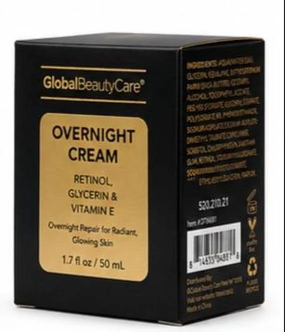 Global Beauty Care - Overnight Cream - Retinol, Glycerin & Vitamin E - 50mL