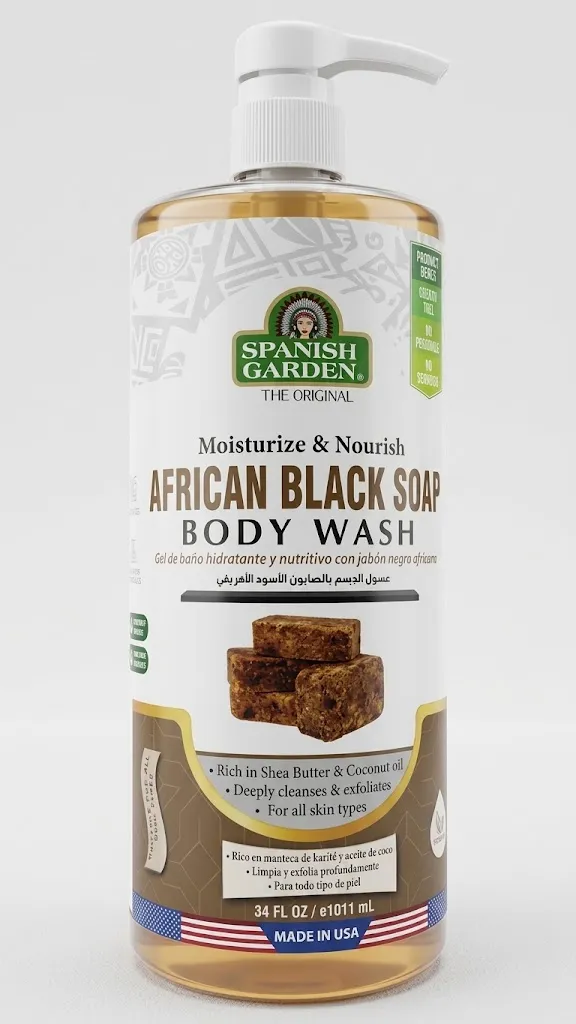 Spanish Garden - African Black Soap - Body Wash 1L