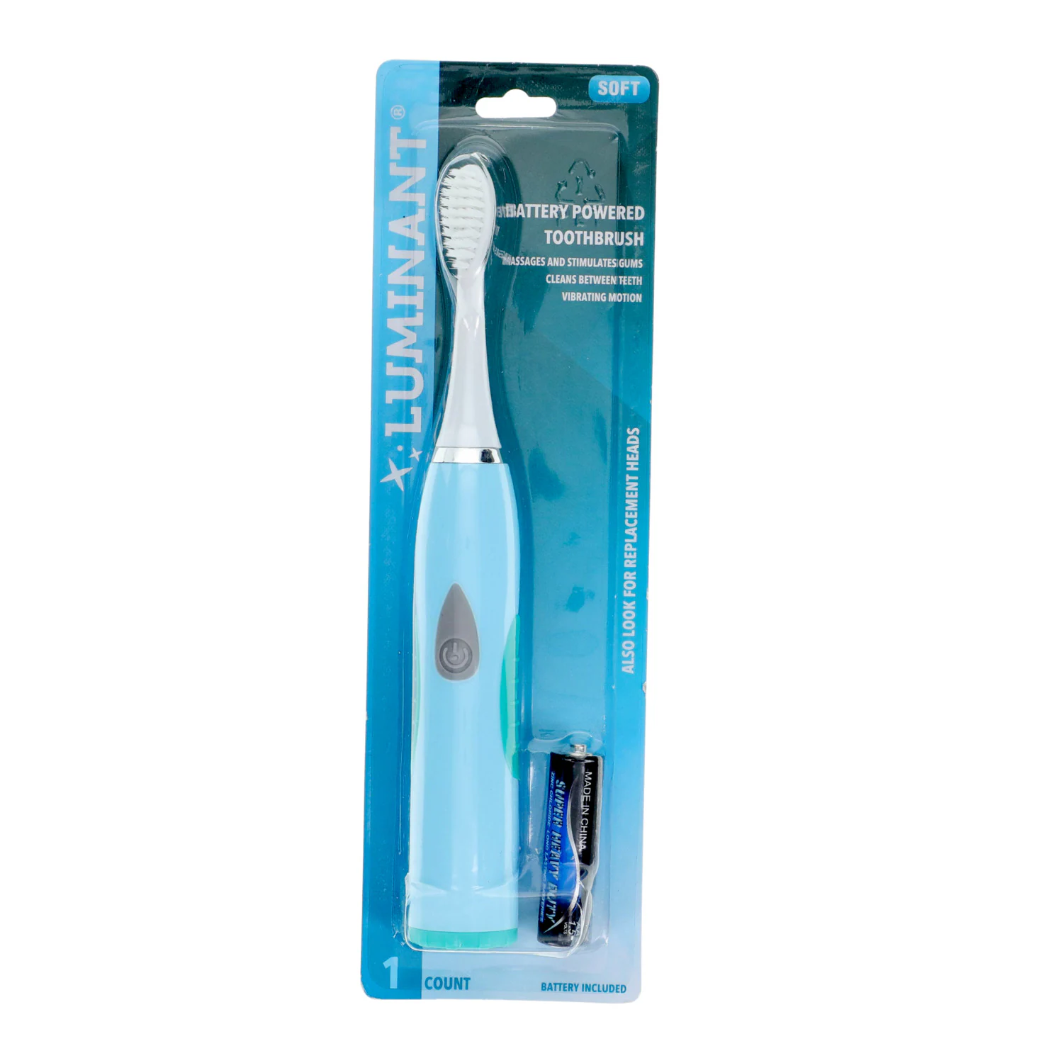 Luminant Battery Powered Toothbrush with Removable Head