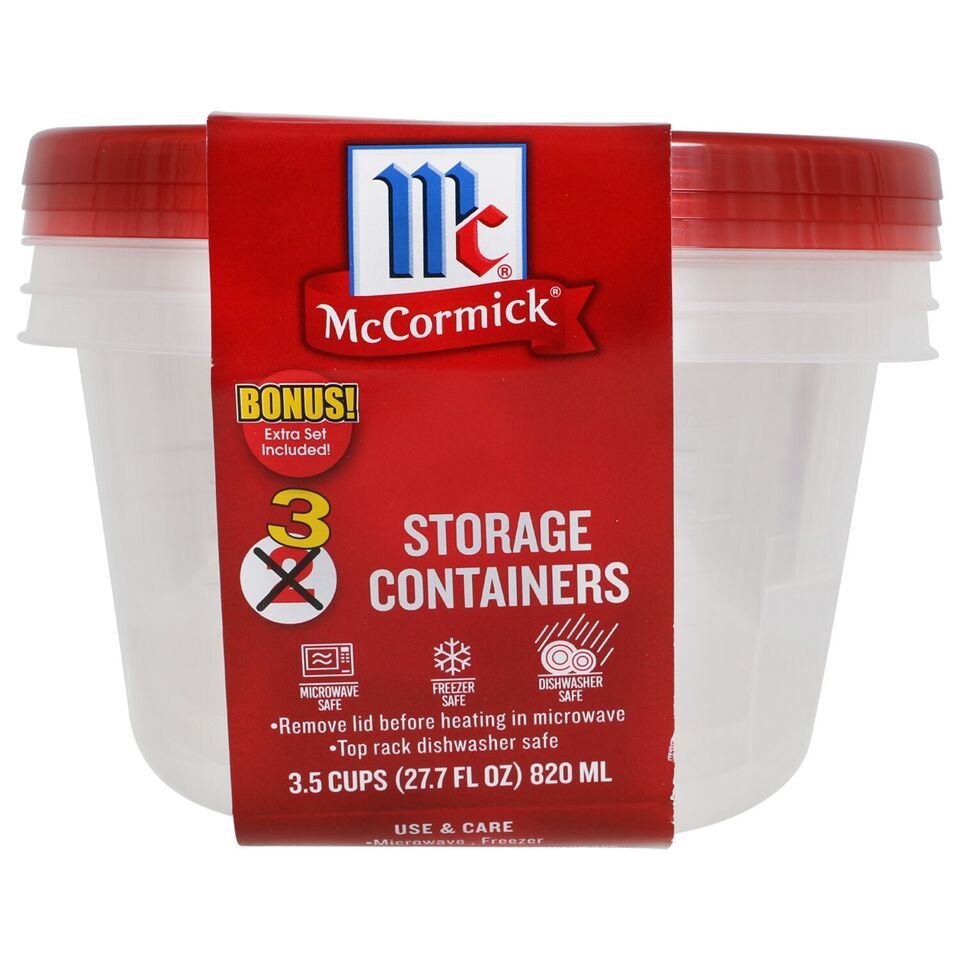 McCormick Round 3.5 Cups Storage Containers, 3-ct. Packs