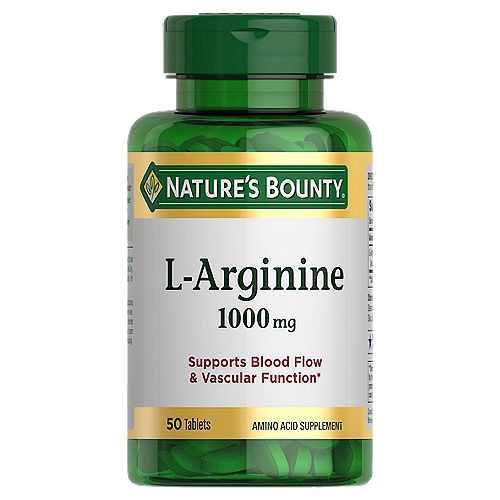 Nature's Bounty - L-Arginine, Supports Blood Flow and Vascular Function, 1000 mg, 50 Tablets