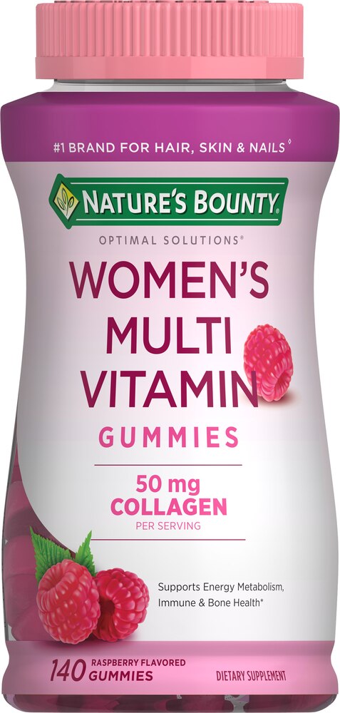 Nature's Bounty - Women's Multivitamin Gummies, Dietary Supplement, Raspberry Flavor, 140 CT 50 MG COLLAGEN