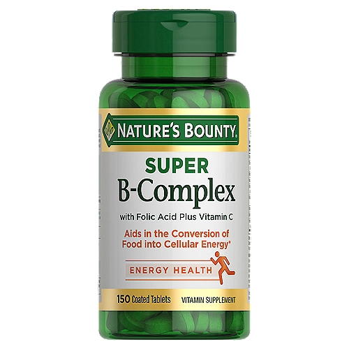 Nature's Bounty - Super B Complex with Vitamin C & Folic Acid, Immune & Energy Support, 150 tablets