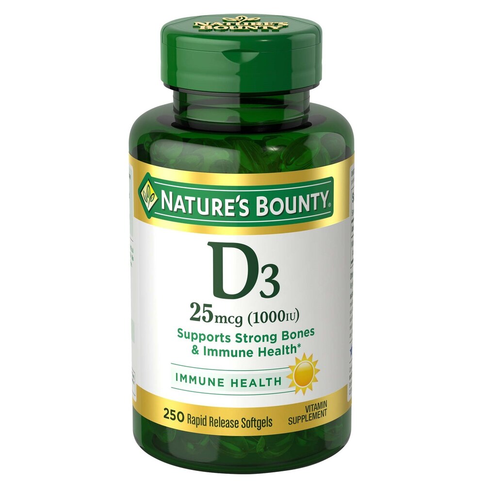 Nature's Bounty - Vitamin D3 Rapid Release Softgels, 25 mcg, 250