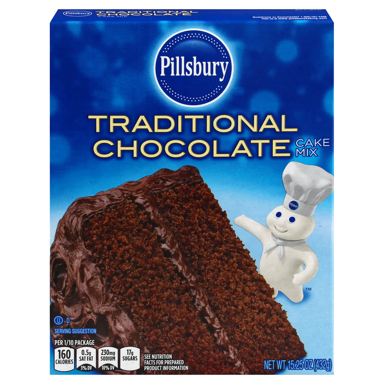Pillsbury Traditional Chocolate Cake Mix, 15.25-oz. Boxes