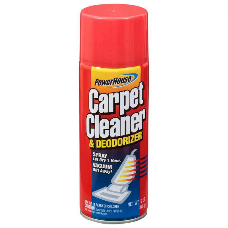 Powerhouse Carpet Cleaner & Deodorizer Spray Let Dry Vacuum it 10 oz 283 g