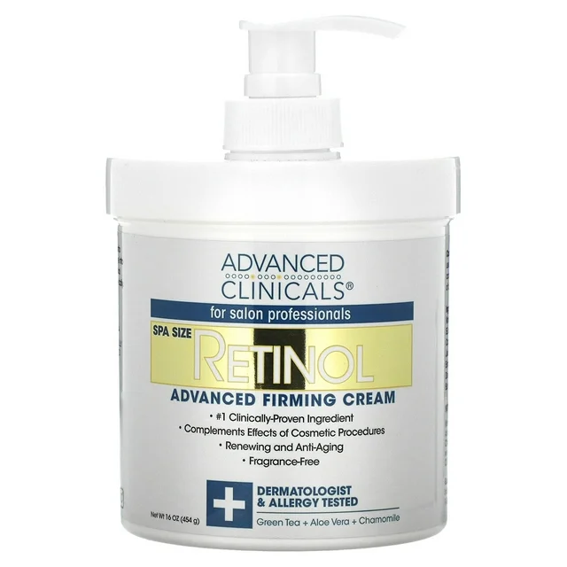 Advanced Clinicals Retinol, Advanced Firming Cream, Fragrance Free, 16 oz (454g)