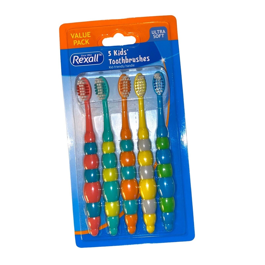 Rexall Kids 5 Piece Multi Colors Ultrasoft Toothbrushes