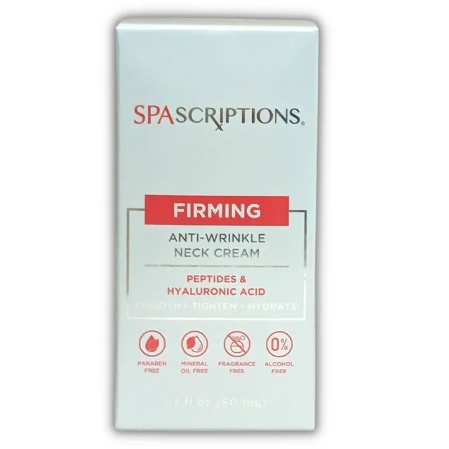 SPAScriptions Firming Anti-Wrinkle Neck Cream, 1.7 fl oz (50mL) Fragrance and Alcohol Free