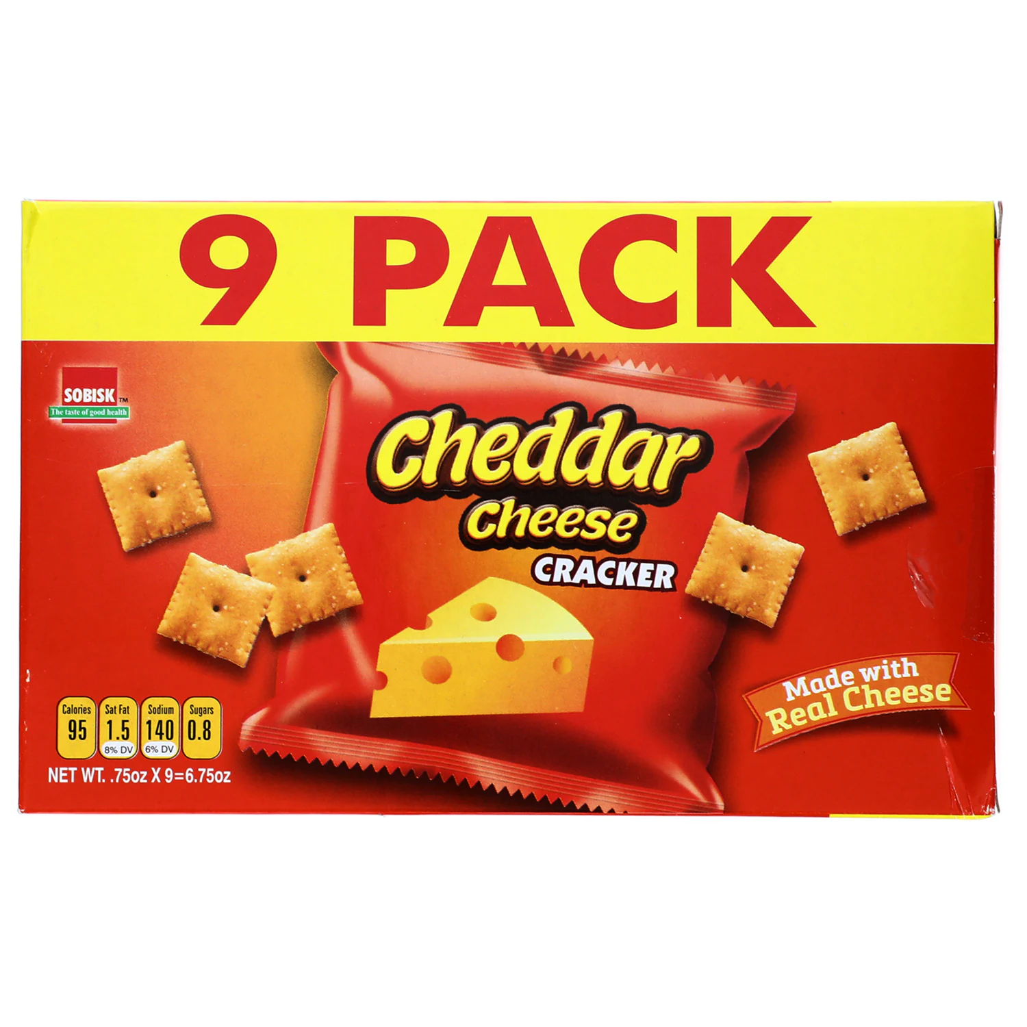 Sobisk Cheddar Cheese Crackers, 9-pack, 6.75 oz.