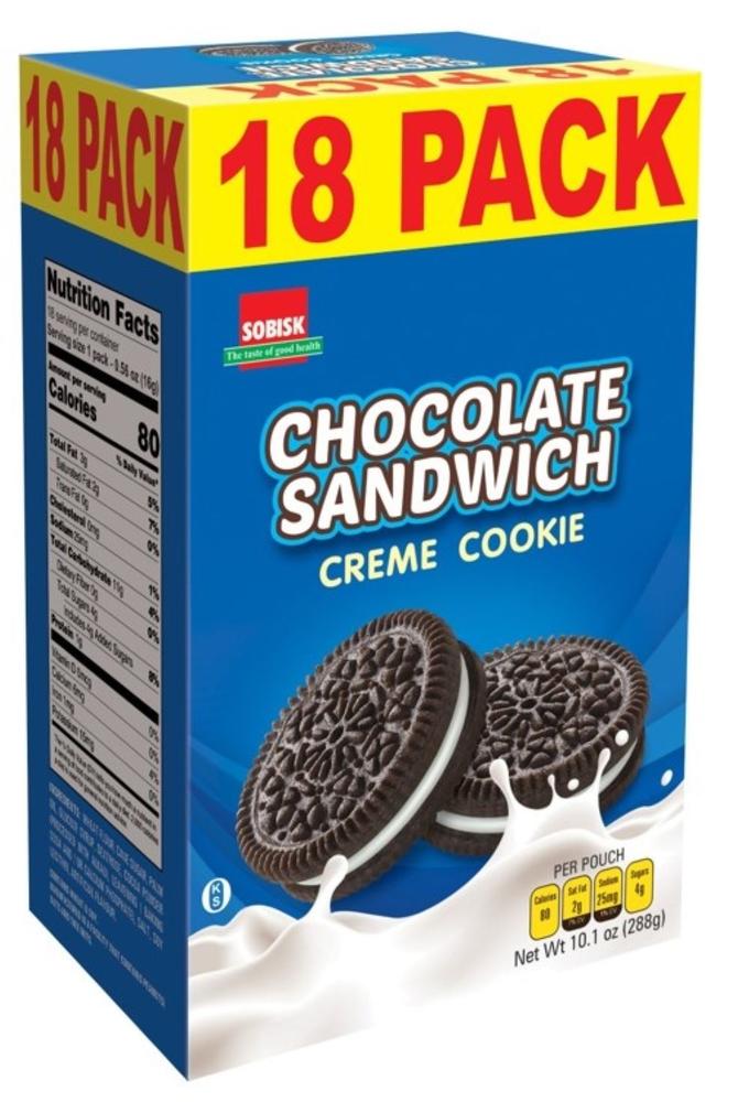 Sobisk Chocolate Sandwich Creme Cookies - 18 Pack