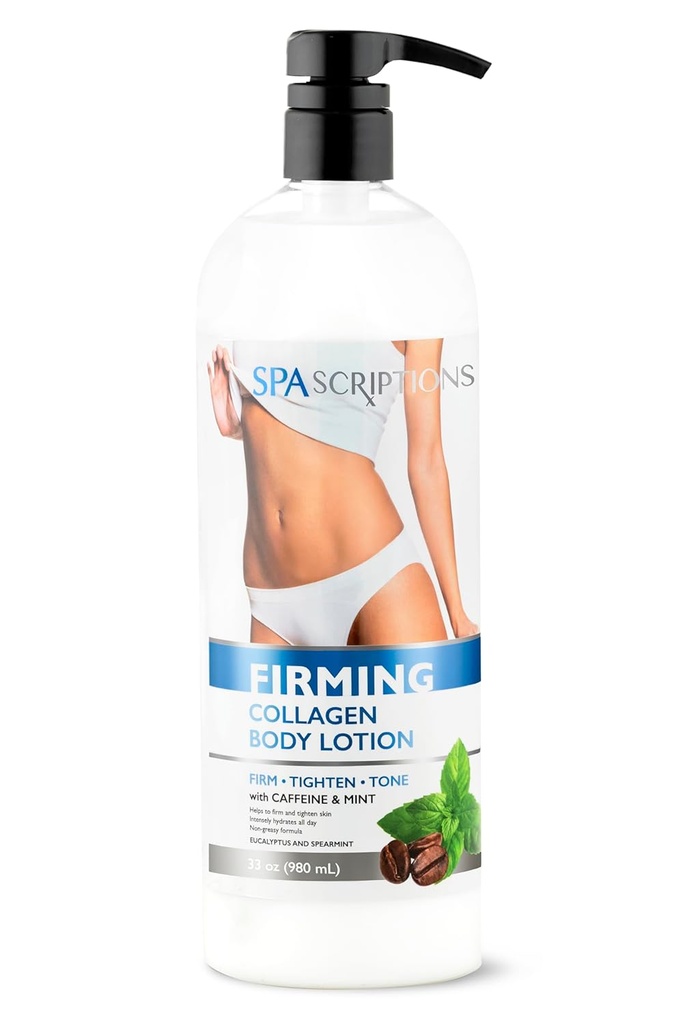 SpaScriptions - Firming Collagen Body Lotion, Caffeine and Mint - 980 mL