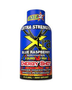 Stacker 2 Energy Shot Extra Strength, Blue Raspberry, 2 Fl Oz