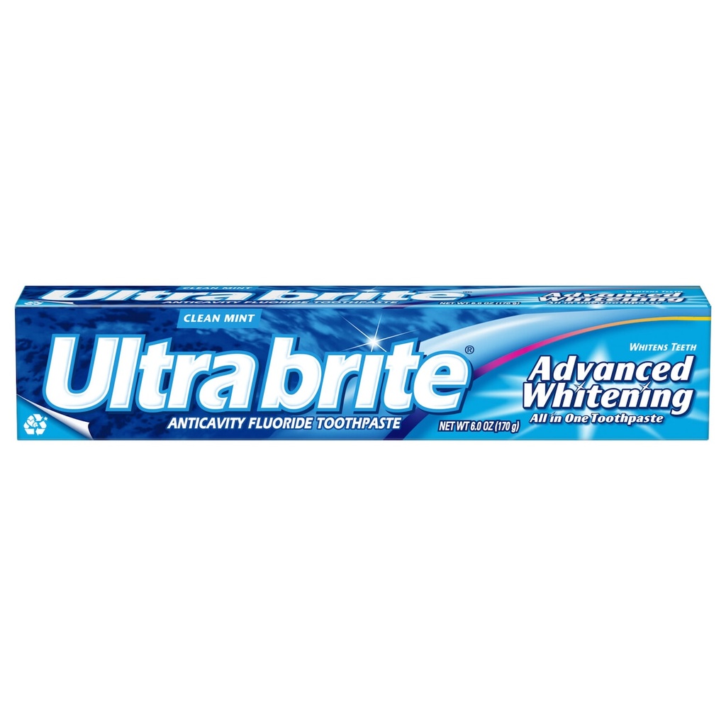 Ultra Brite Clean Mint Advanced Whitening Toothpaste, 6-oz.
