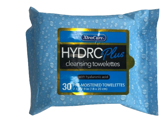 [DT] XtraCare - Cleansing towelettes with Hyaluronic - Hydro Plus - 30 Ct 