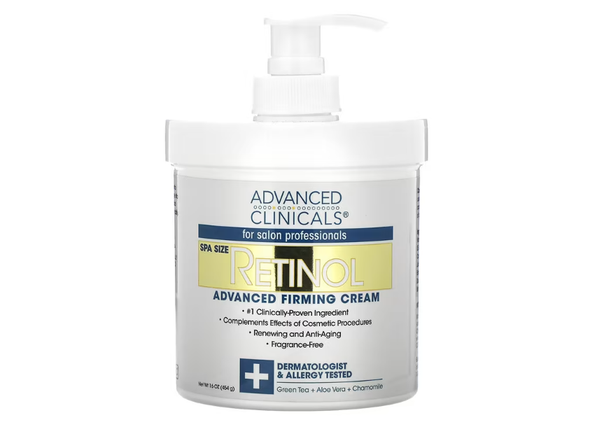 Advanced Clinicals, Retinol, Advanced Firming Cream, Fragrance Free, 16 oz (454 g)