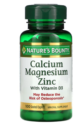 Nature's Bounty -, Calcium Magnesium Zinc with Vitamin D3, 100 Coated Caplets