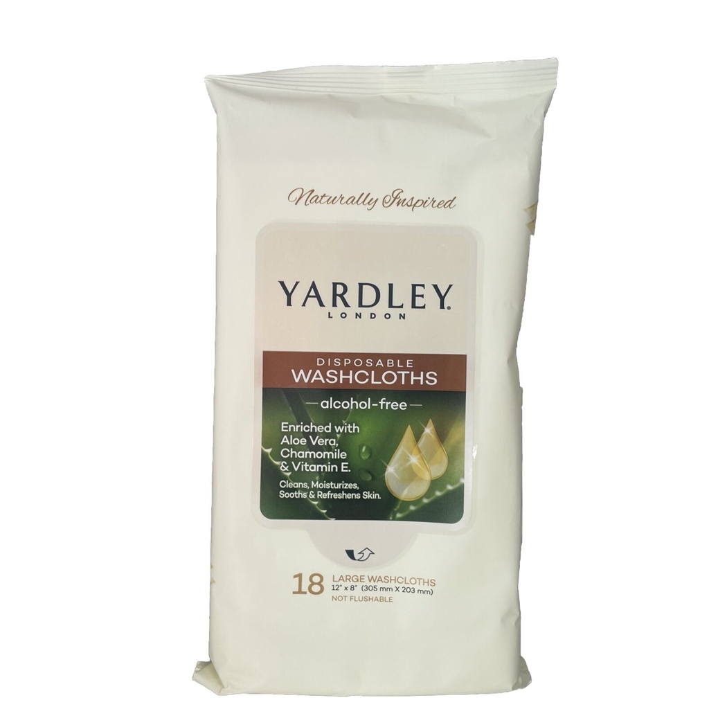 [DG] Yardley of London Disposable Washcloths Large 18-count Clean w Camping & Travel