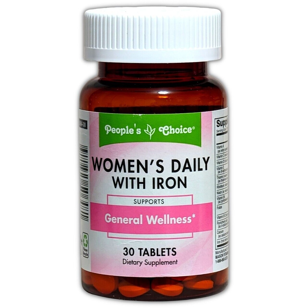 People's Choice - Women's Daily with Iron Supplement 30 Tablets 