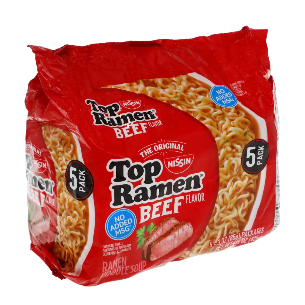 Nissin Top Ramen Beef-Flavored Noodle Soup, 5-ct. Packs