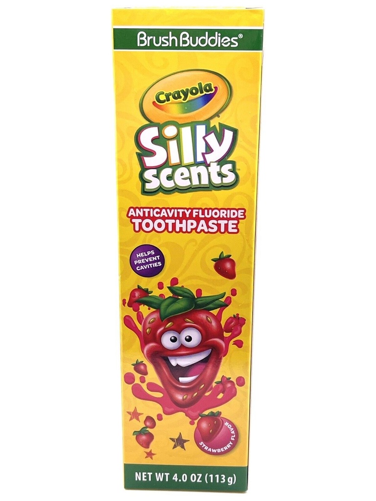 Brush Buddies Crayola Silly Scents Anticavity Fluoride Toothpaste 4 oz(113g) Strawberry flavor