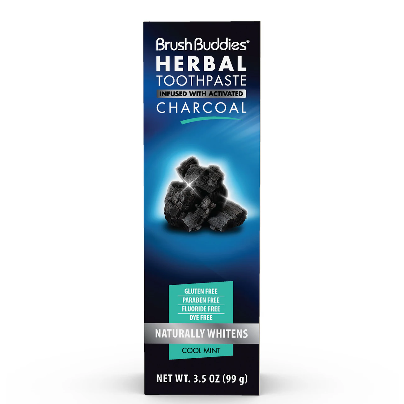 Brush Buddies Charcoal Infused Herbal Toothpaste, 3.5-oz. Tubes