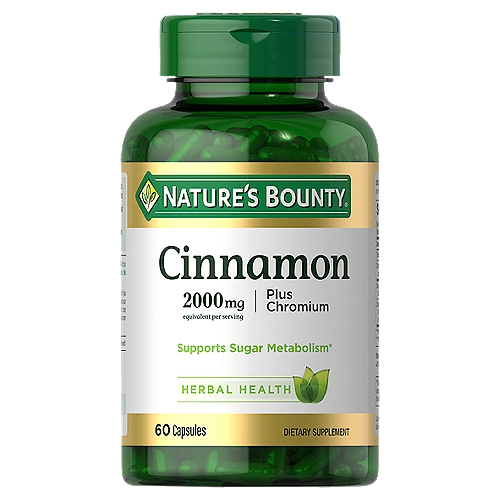 [SR] Nature's Bounty Cinnamon Plus Chromium Dietary Supplement, 2000 mg, 60 count
