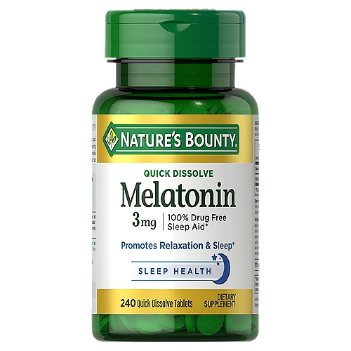 Nature's Bounty - Quick Dissolve Melatonin Dietary Supplement, 3 mg, 120count 