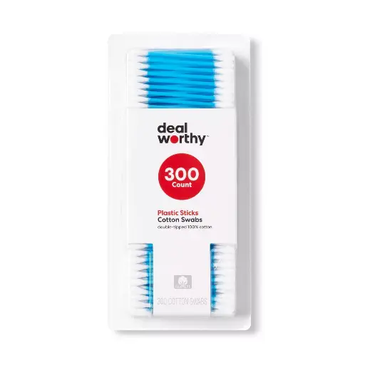 Dealworthy™ - Cotton Swabs Plastic Stick - 300ct