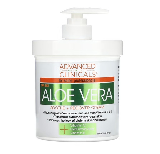 [BL] Advanced Clinicals, Aloe Vera soothe + Recover cream, 16 oz(454g) 