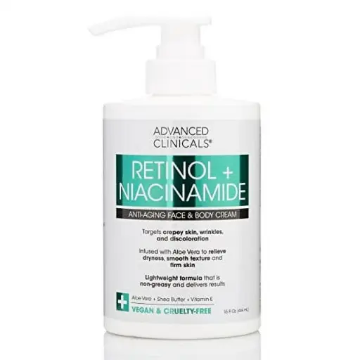 Advanced Clinicals, Retinol+ Niacinamide face&body cream, 16 oz(454g)