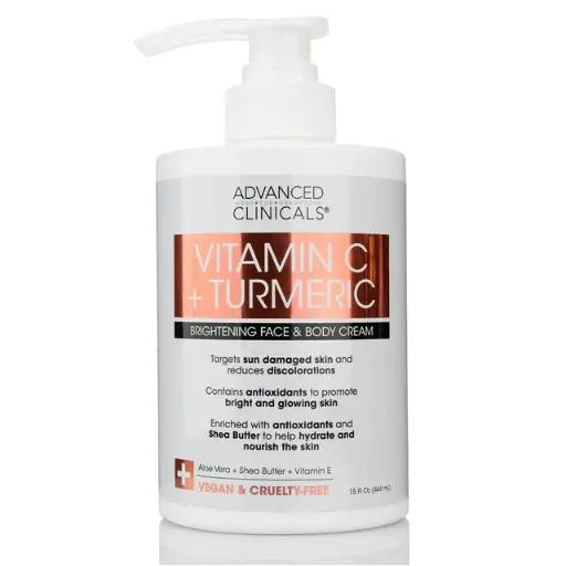 Advanced Clinicals, Vitamin C+Turmeric face&body cream, 15 oz(444ml) 