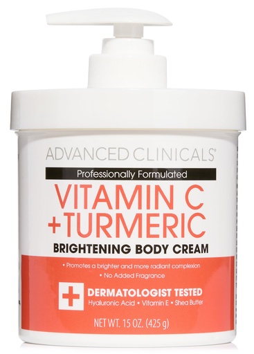 Advanced Clinicals, Vitamin C+Turmeric face&body cream, 15 oz(444ml) 