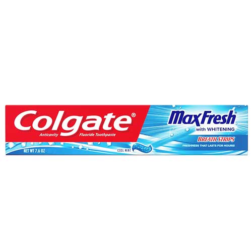 Colgate Max Fresh Cool Mint Whitening Toothpaste with Breath Strips - 178g