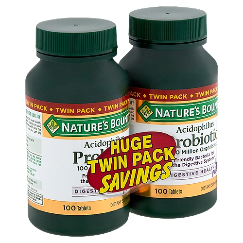 Nature's Bounty - Acidophilus Probiotic Tablets, 100 count (Twin Pack)