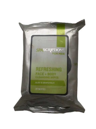 SPAScriptions For Men - Cleansing Wipes - Face + Body - Refreshing