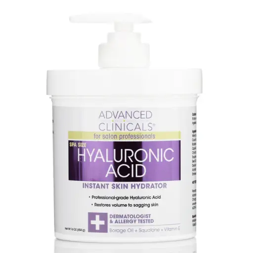 Advanced Clinicals, Hyaluronic acid instant skin hydrator, 16 oz (454g)