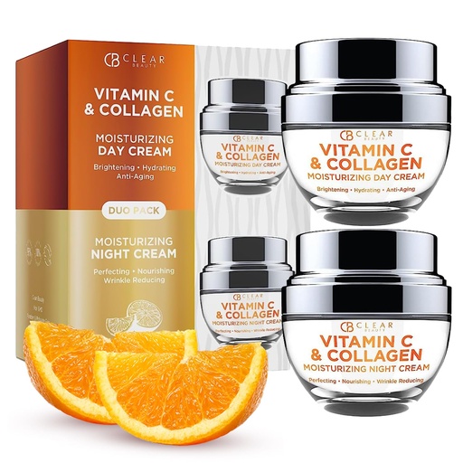 CB Clear Beauty - Vitamin C & Collagen - Duo pack Day & Night cream (2 x 50ml)