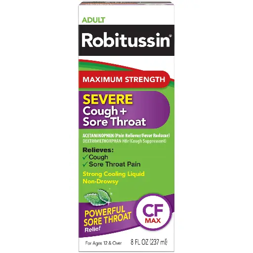 Robitussin Adult Max Strength Severe Cough and Cold Medicine Syrup, 8 Fl Oz