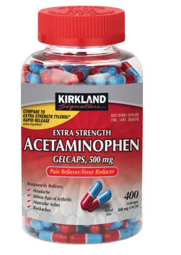 Kirkland Signature Extra Strength Acetaminophen 500 mg., 400 Gelcaps