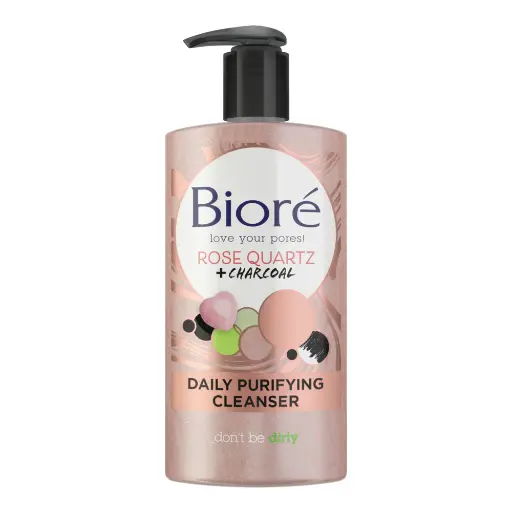 [MC] Biore Rose Quartz+ Charcoal Daily Cleanser (147ml)