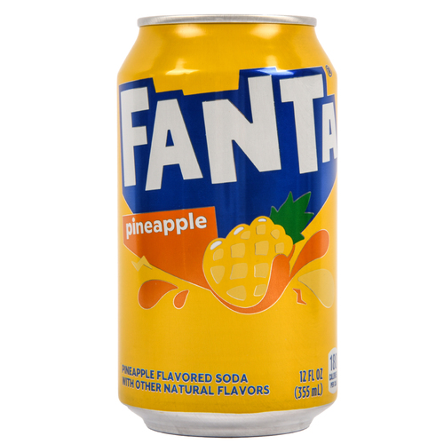 Fanta Pineapple Soda can, 12 Oz (355ml)