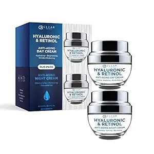 CB Clear Beauty - Hyaluronic & Retinol Anti- aging Day cream, Duo Pack (2*1.69oz/50ml)