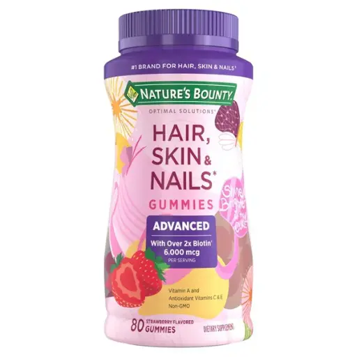 Nature's Bounty Optimal Solutions Advanced Hair, Skin & Nails Gummies with Biotin - 80ct