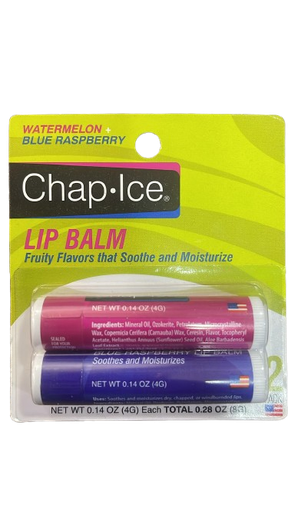 Chap Ice - Lip Balm - Watermelon Blue Raspberry - 2pk