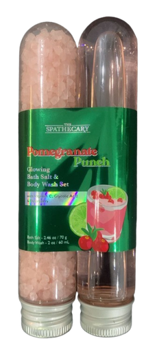 The Spathecary - Pomegranate Punch Glowing bath salt & body wash set