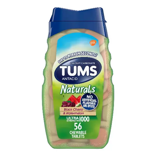 [DT] Tums Naturals Ultra Strength Chewable Antacid Tablets for Heartburn Relief, 56 Count