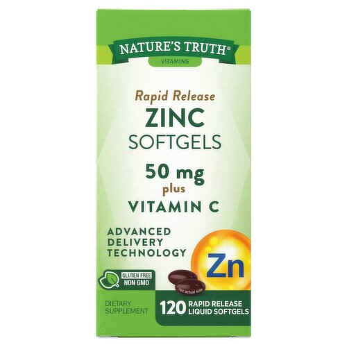 Nature's Truth - Zinc Softgels 50 mg, 120 coated Tablets