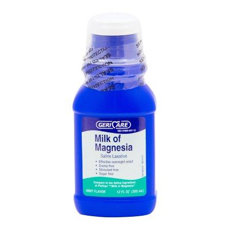 
Geri-Care Milk Of Magnesia Liquid, Mint Flavor, Magnesium Hydroxide, 12 Oz., 1200 Mg, 1 Bottle